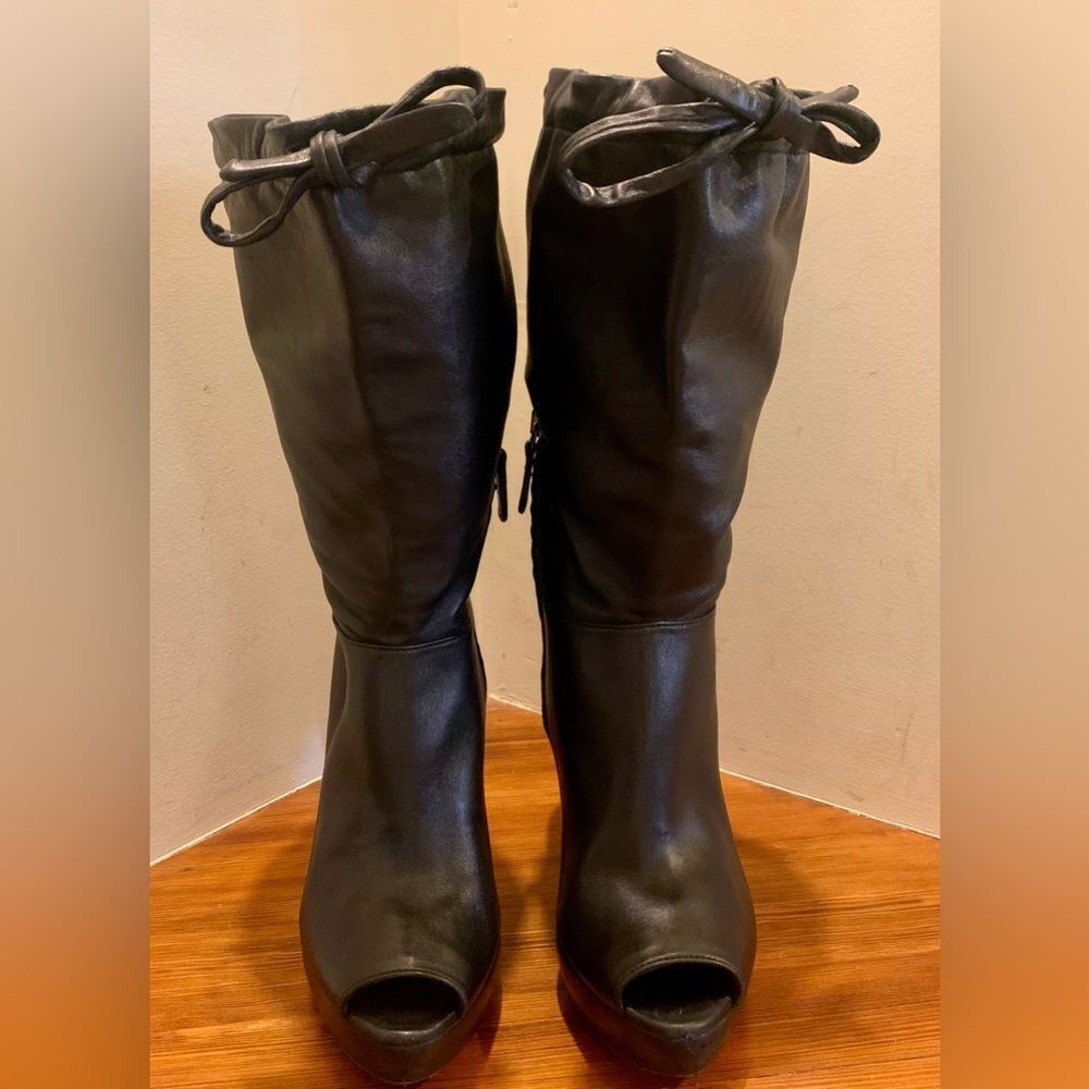 Prada Peep Toe Platform Bootie EU37